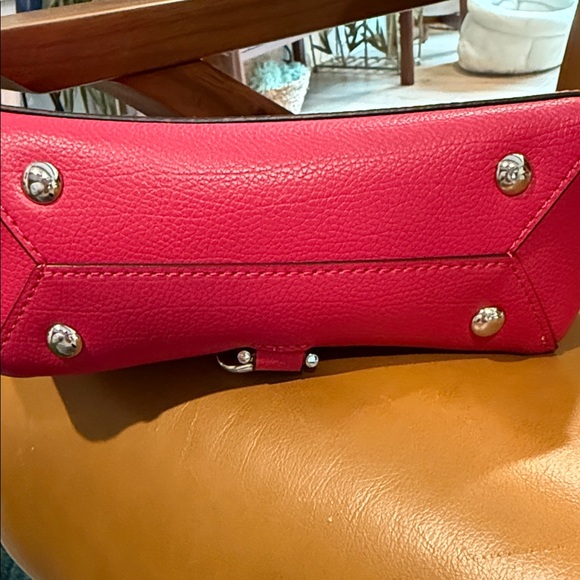 Rebecca Minkoff Fuchsia Leather Crossbody with Silver Chain - Picture 3 of 5